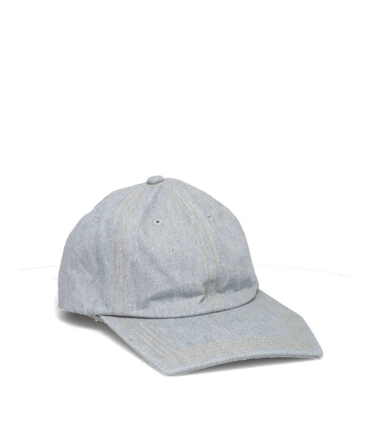 RECYCLED DENIM PENTAGON VISOR 6PANEL CAP