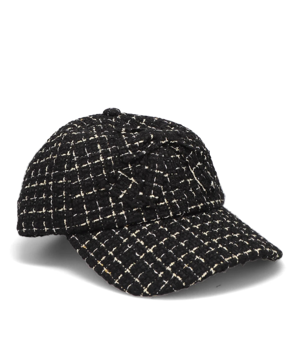 RIBBON DETAIL TWEED CAP