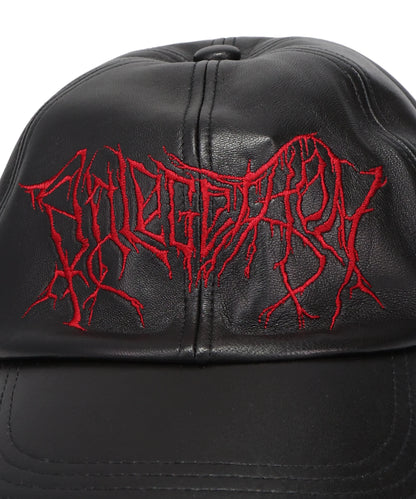EMBROIDERED LEATHER CAP