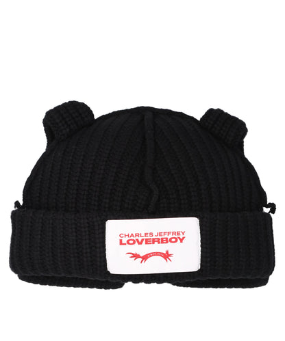 CHUNKY RABBIT BEANIE- BLACK