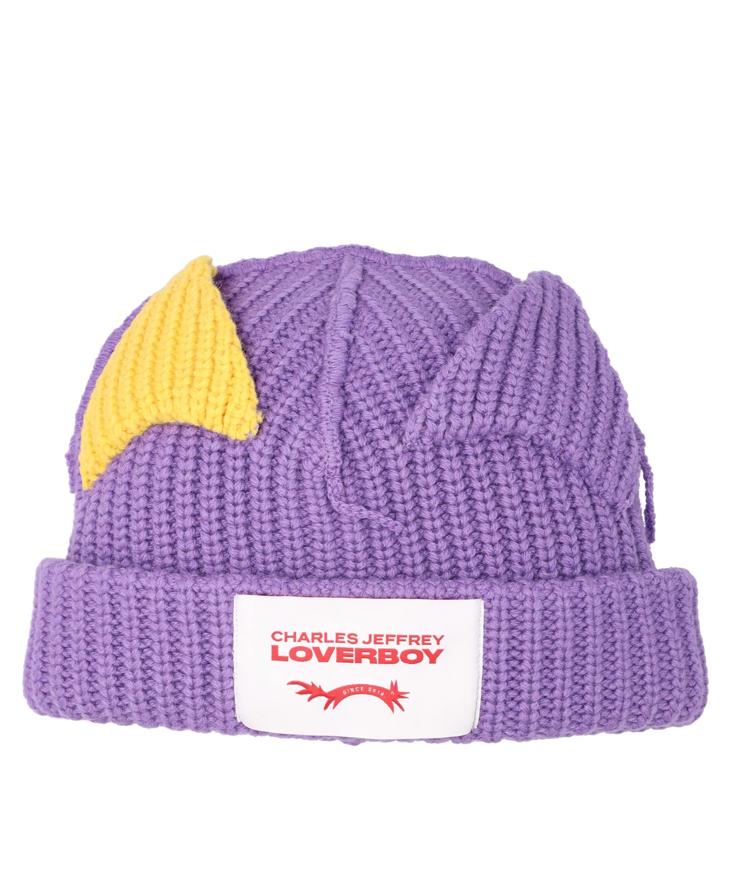 CHUNKY EARS BEANIE- PURPLE+YELLOW PRP