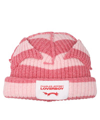 CHUNKY EARS BEANIE- PINK STRIPE PNK