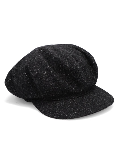 KIJIMA TAKAYUKI SILK NEP WOOL TWEED FLAT BIG CASQUETTE