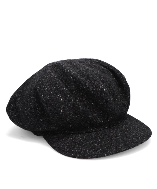 KIJIMA TAKAYUKI SILK NEP WOOL TWEED FLAT BIG CASQUETTE