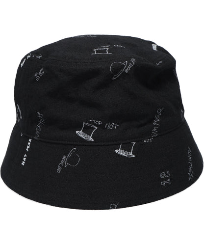 LINEN COTTON PRINTED TIGHT BUCKET HAT