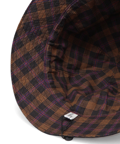 PLAIN & CHECK REVERSIBLE BUCKET6PANEL HAT