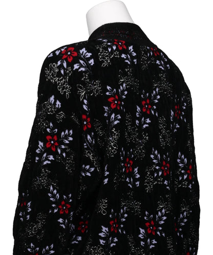 FLORAL MOTIF CHENILLE KNITTED TOP