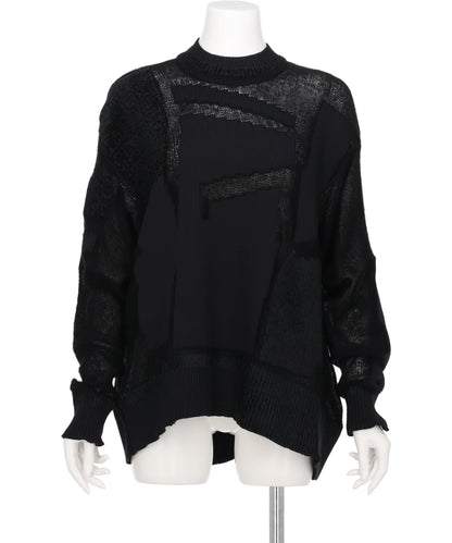 “KATACHI”MOTIF KNITTED TOP