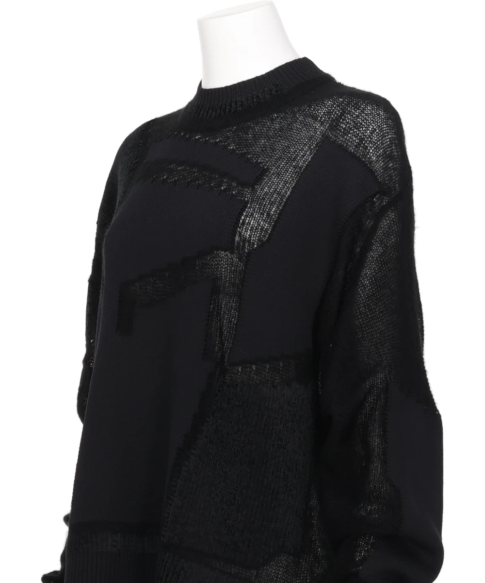 “KATACHI”MOTIF KNITTED TOP