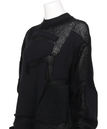 “KATACHI”MOTIF KNITTED TOP