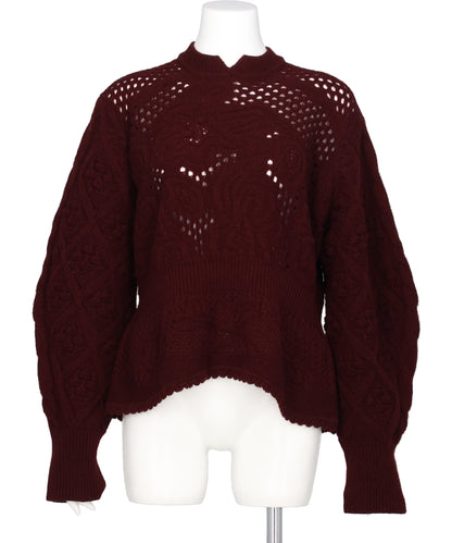 MULTI PATTERN LOW GAUGE KNITTED TOP