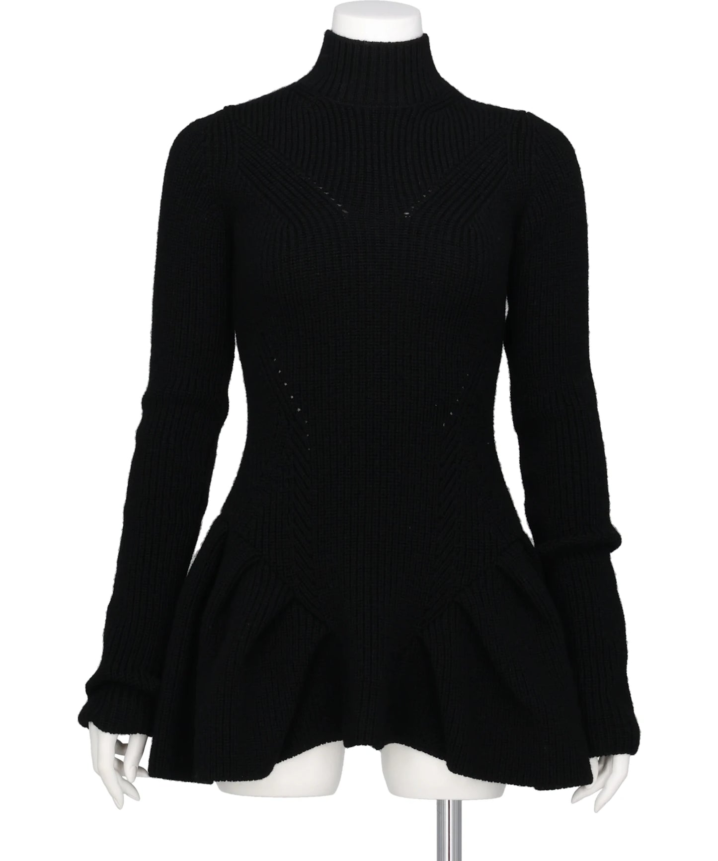 JOHN LAWRENCE SULLIVAN(ジョンローレンスサリバン) RIBED PEPLUM HI-NECK KNIT SWEATER