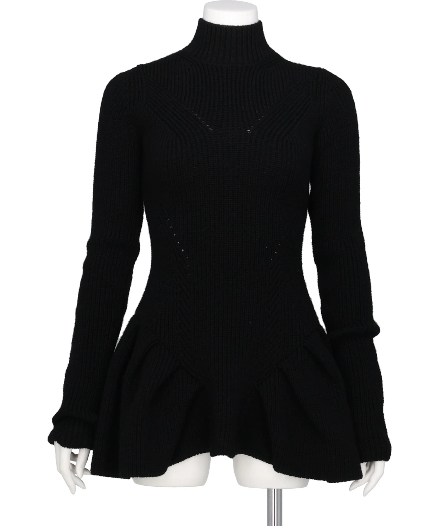 JOHN LAWRENCE SULLIVAN(ジョンローレンスサリバン) RIBED PEPLUM HI-NECK KNIT SWEATER