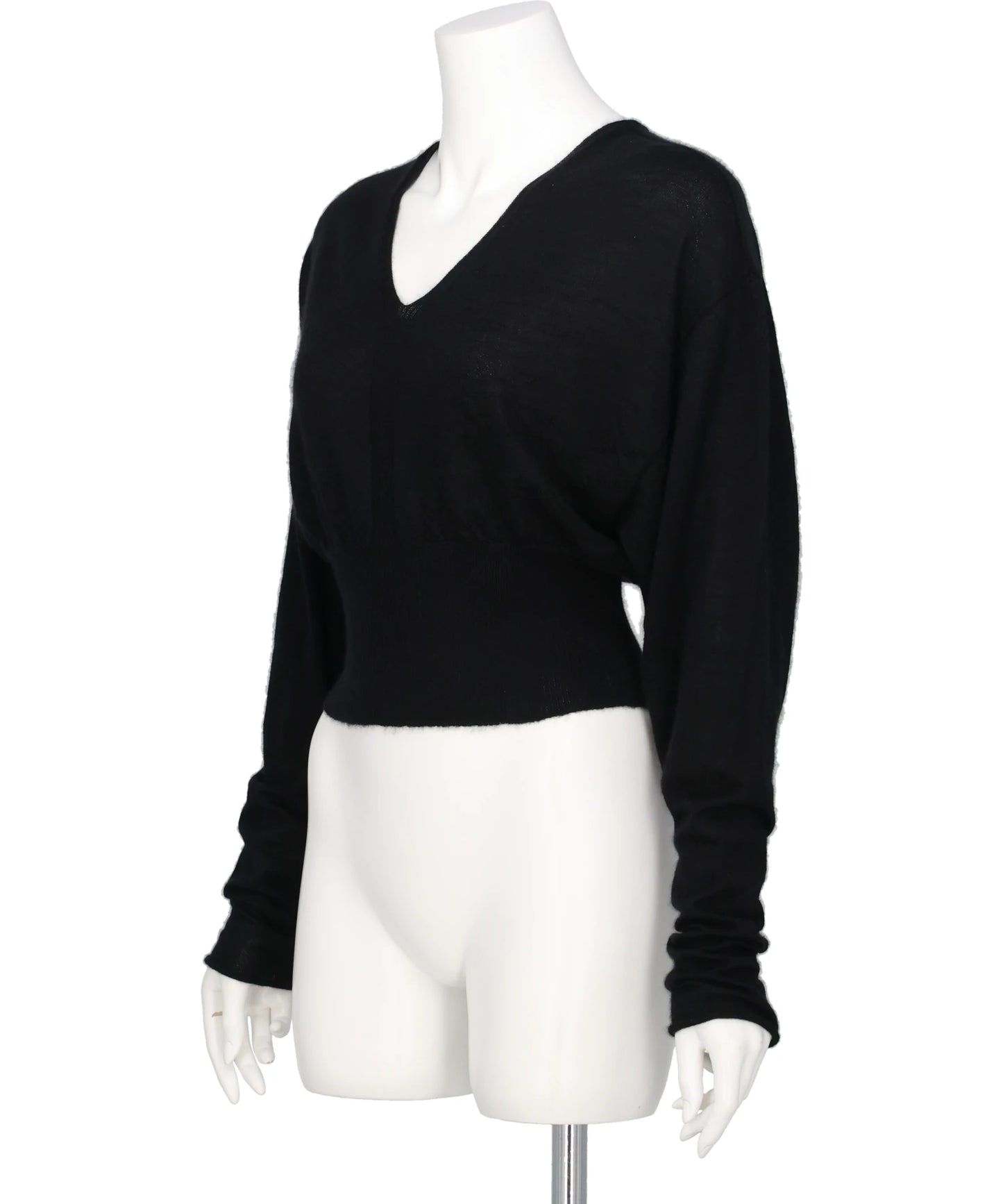 V CROPPED TOP - BLACK