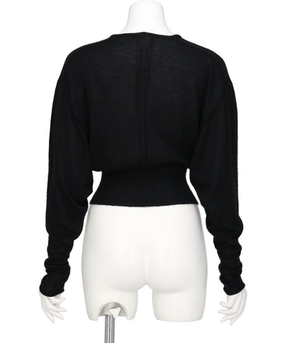 V CROPPED TOP - BLACK