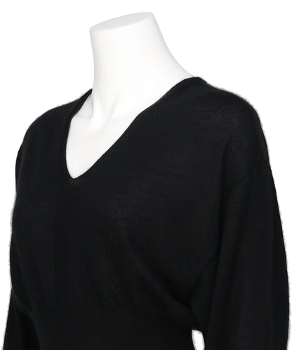 V CROPPED TOP - BLACK