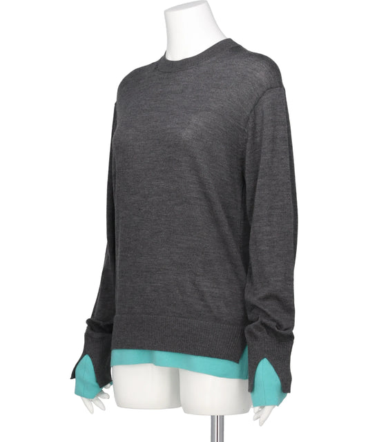 BICOLOR-TRIM KNIT