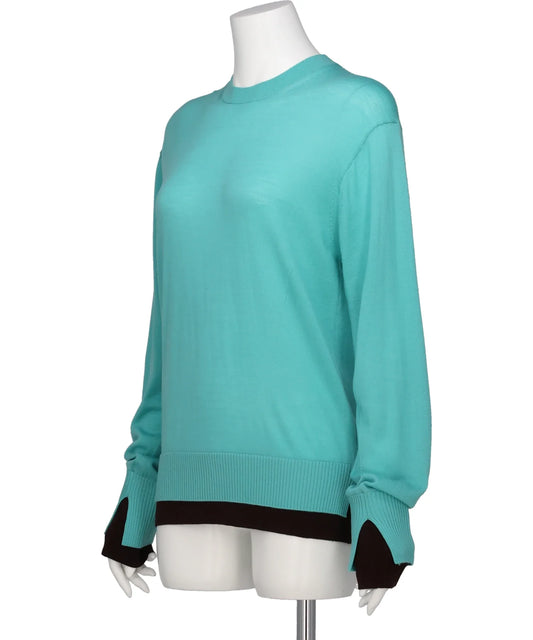 BICOLOR-TRIM KNIT