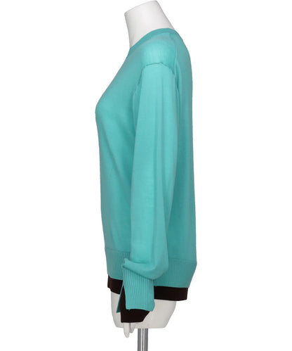 BICOLOR-TRIM KNIT