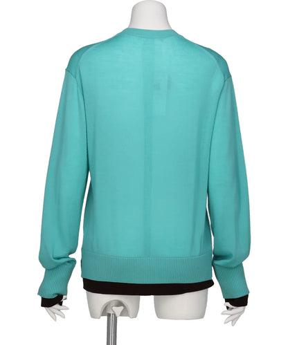 BICOLOR-TRIM KNIT