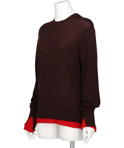 BICOLOR-TRIM KNIT