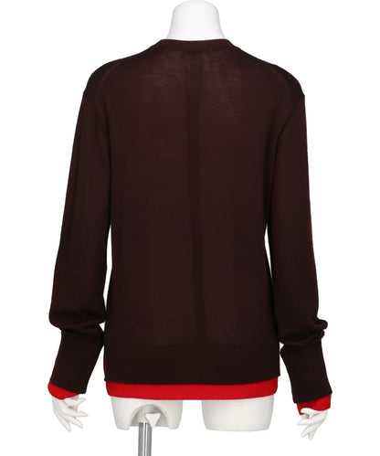 BICOLOR-TRIM KNIT