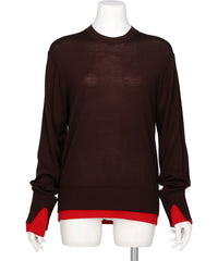 BICOLOR-TRIM KNIT