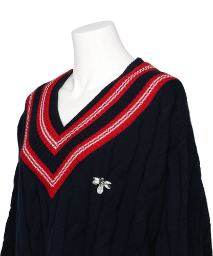 BEADED BUMBLE BEE SCHOOL KNIT