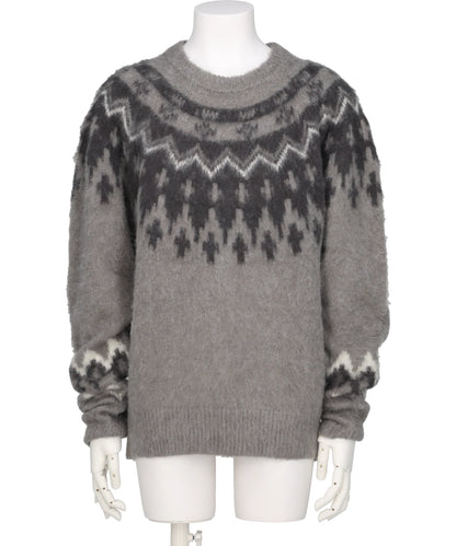 HEART NORDIC PULLOVER KNIT