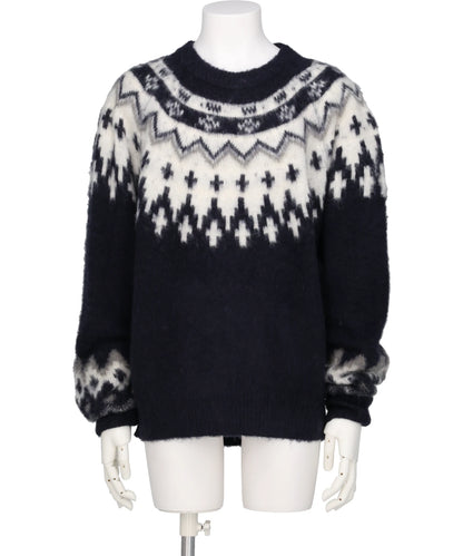 HEART NORDIC PULLOVER KNIT