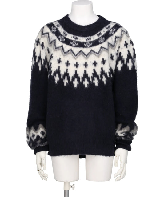 HEART NORDIC PULLOVER KNIT