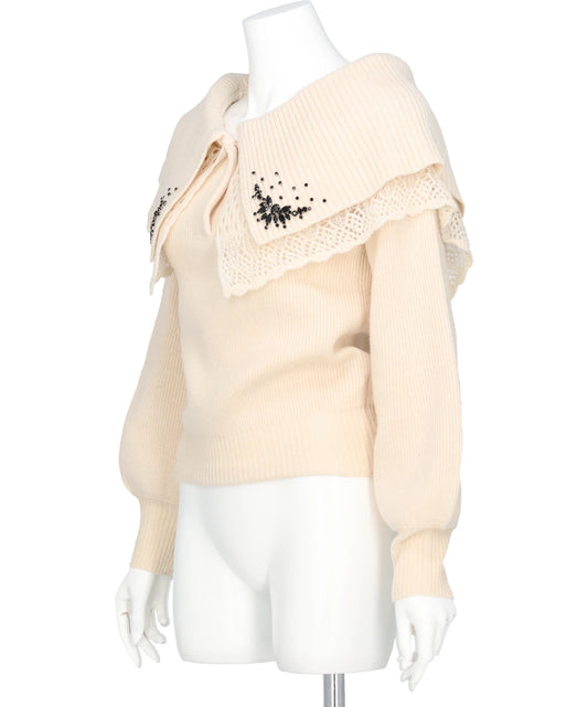 BIJOU TIARA OFF SHOULDER KNIT