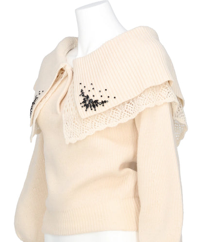 BIJOU TIARA OFF SHOULDER KNIT