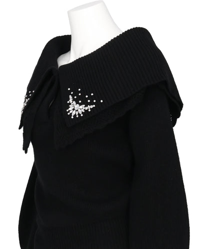 BIJOU TIARA OFF SHOULDER KNIT