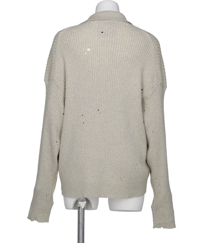 DISTRESSED KNIT PULLOVER