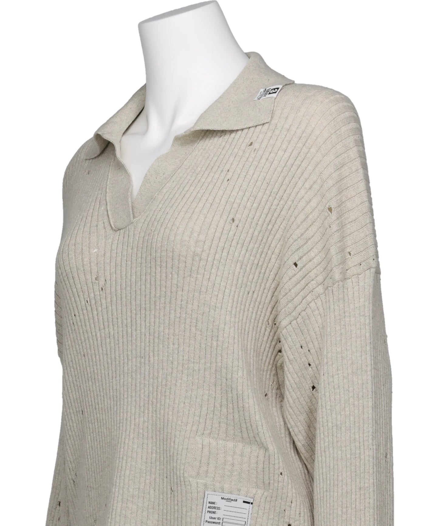 DISTRESSED KNIT PULLOVER