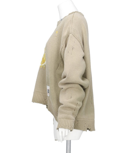 ORANGE JACQUARD KNIT PULLOVER