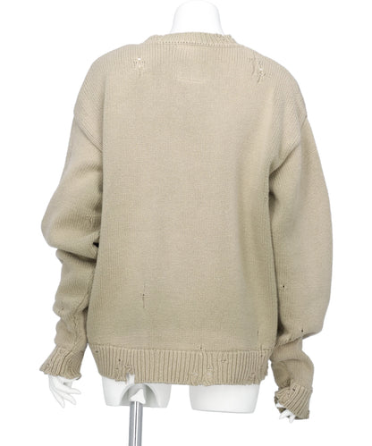 ORANGE JACQUARD KNIT PULLOVER