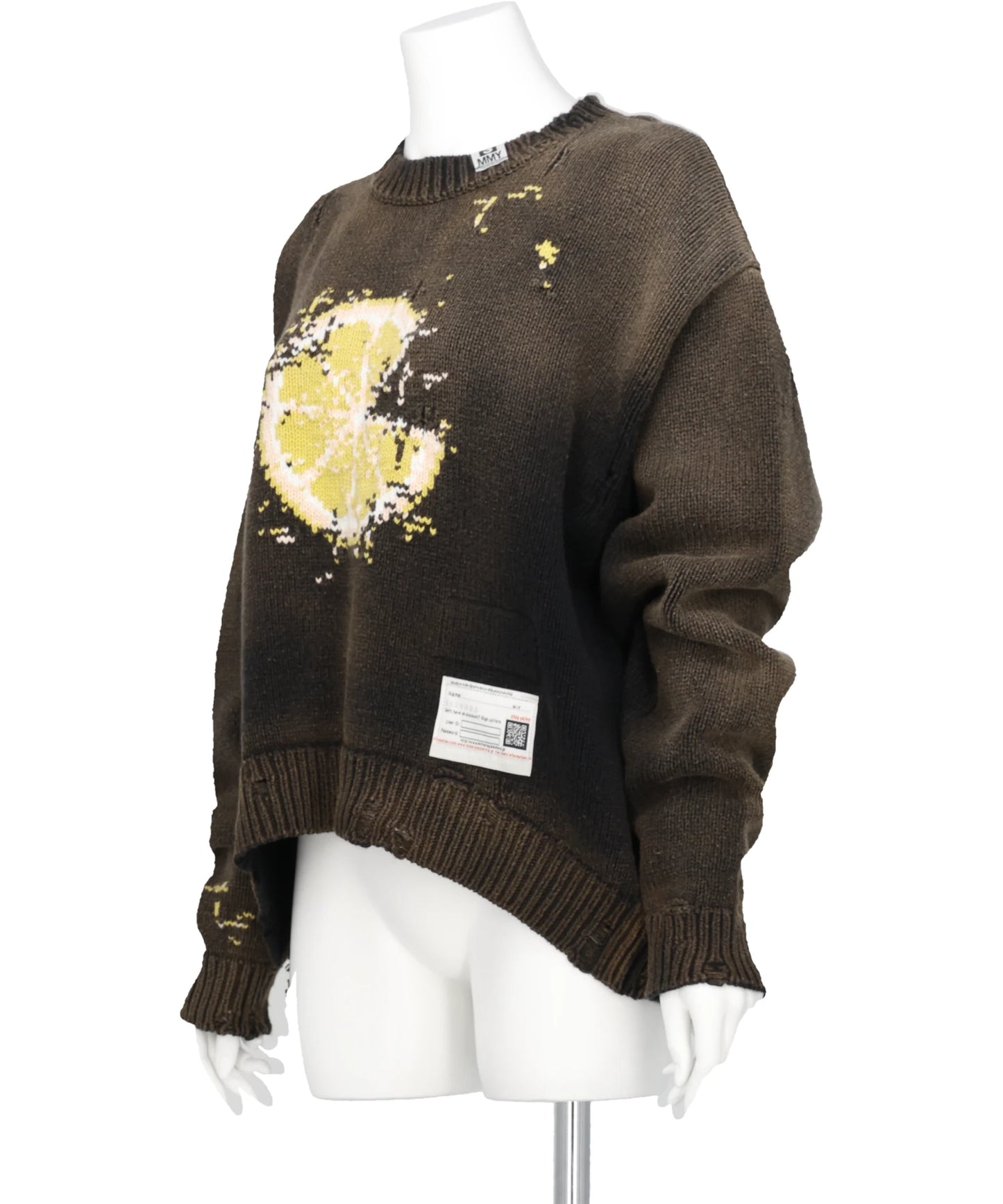 ORANGE JACQUARD KNIT PULLOVER