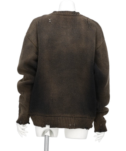 ORANGE JACQUARD KNIT PULLOVER