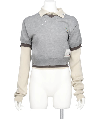 TRIPLE LAYERED KNIT PULLOVER