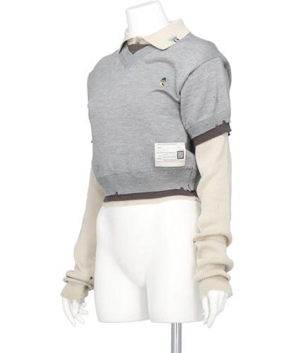 TRIPLE LAYERED KNIT PULLOVER