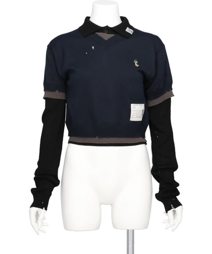 TRIPLE LAYERED KNIT PULLOVER