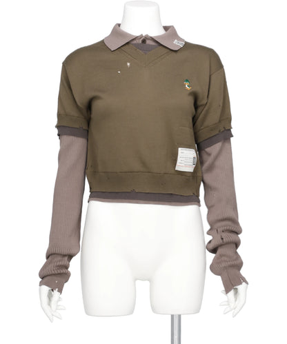 TRIPLE LAYERED KNIT PULLOVER