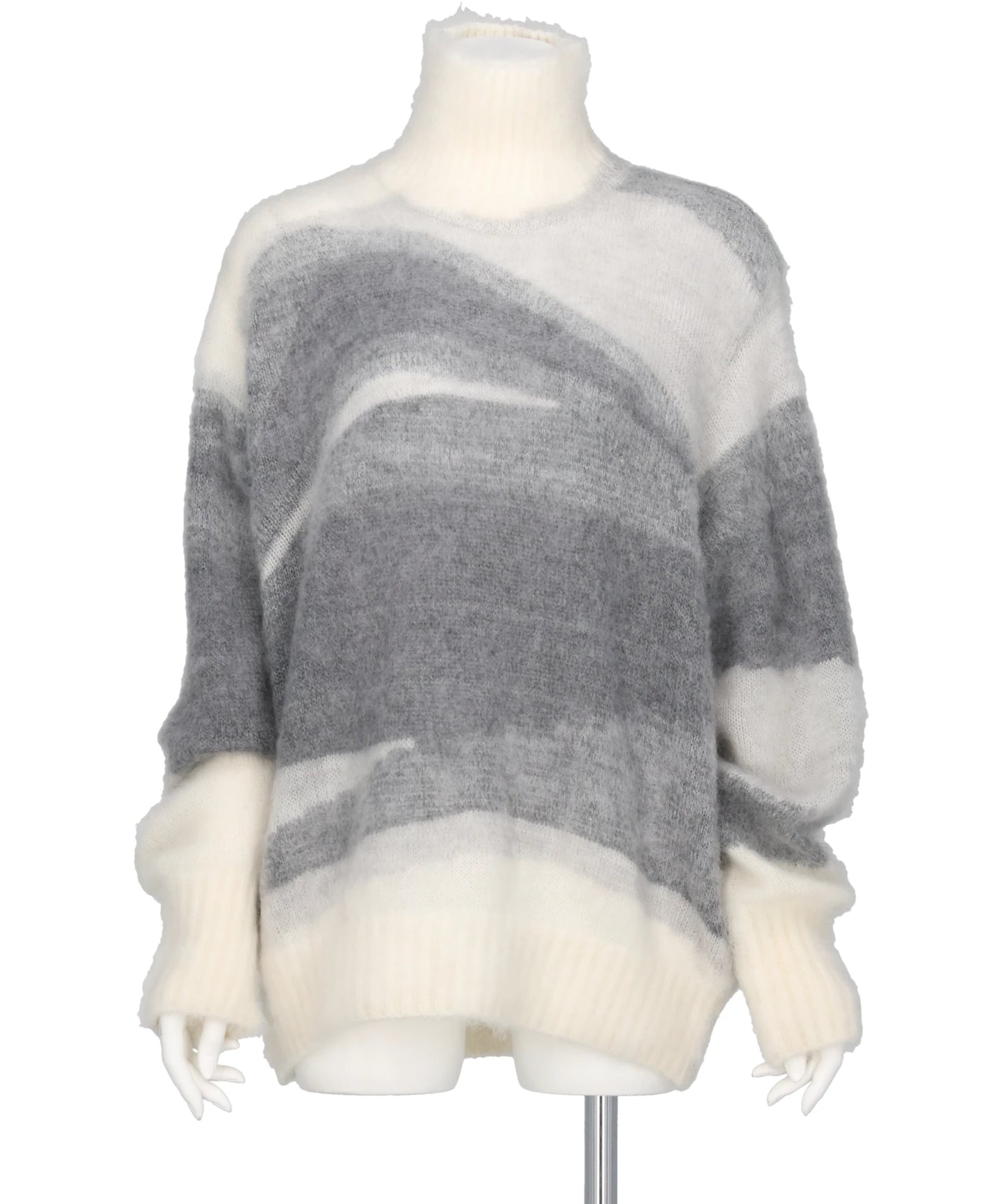 WOOL MOHAIR HIGH NECK KNIT TOP