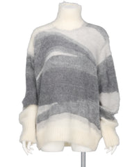WOOL MOHAIR HIGH NECK KNIT TOP