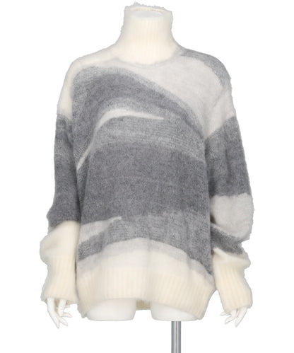 WOOL MOHAIR HIGH NECK KNIT TOP