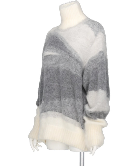 WOOL MOHAIR HIGH NECK KNIT TOP