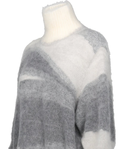 WOOL MOHAIR HIGH NECK KNIT TOP