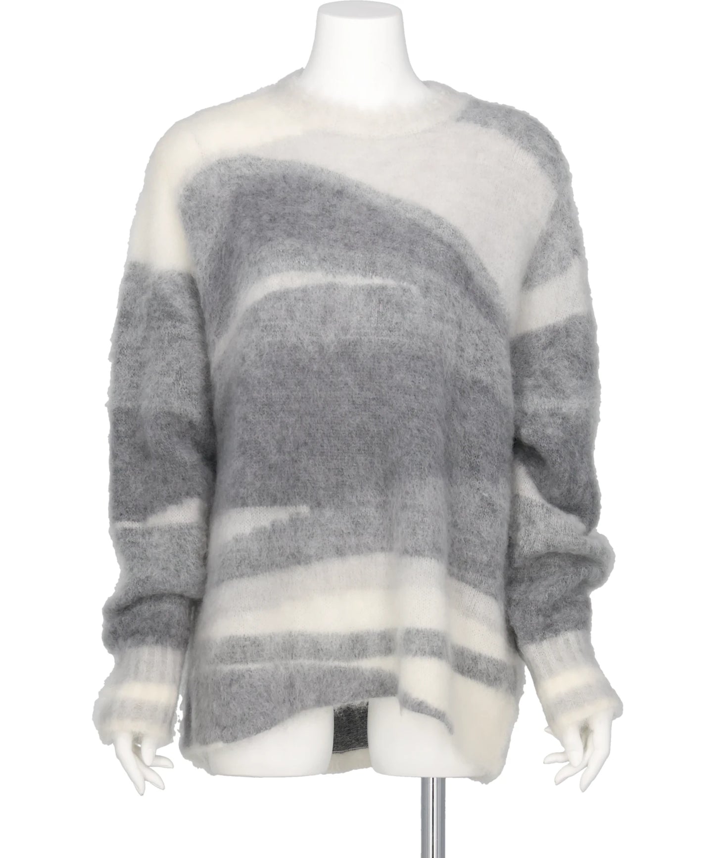 WOOL MOHAIR CREW NECK KNIT TOP